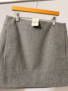 J. Crew Gray Mini Wool-Blend Straight Skirt